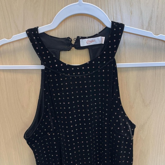 Candie's Black Velvet Dress with Sparkling Details - Picture 2 of 4